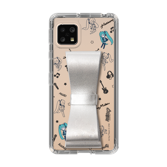 Slim Protection Case - STAND & RING RIBBON Silver［ HATSUNE MIKU - Ribbon - Instrumental - Monochrome ］
