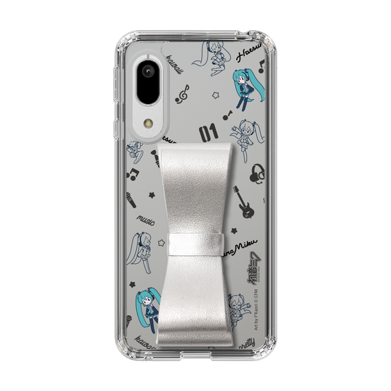 Slim Protection Case - STAND & RING RIBBON Silver［ HATSUNE MIKU - Ribbon - Instrumental - Monochrome ］