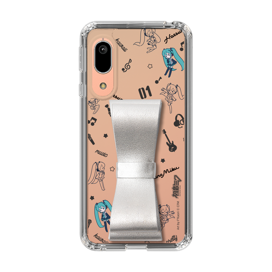 Slim Protection Case - STAND & RING RIBBON Silver［ HATSUNE MIKU - Ribbon - Instrumental - Monochrome ］