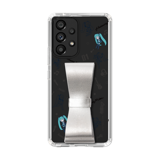 Slim Protection Case - STAND & RING RIBBON Silver［ HATSUNE MIKU - Ribbon - Instrumental - Monochrome ］