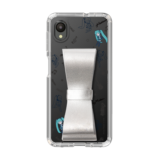 Slim Protection Case - STAND & RING RIBBON Silver［ HATSUNE MIKU - Ribbon - Instrumental - Monochrome ］
