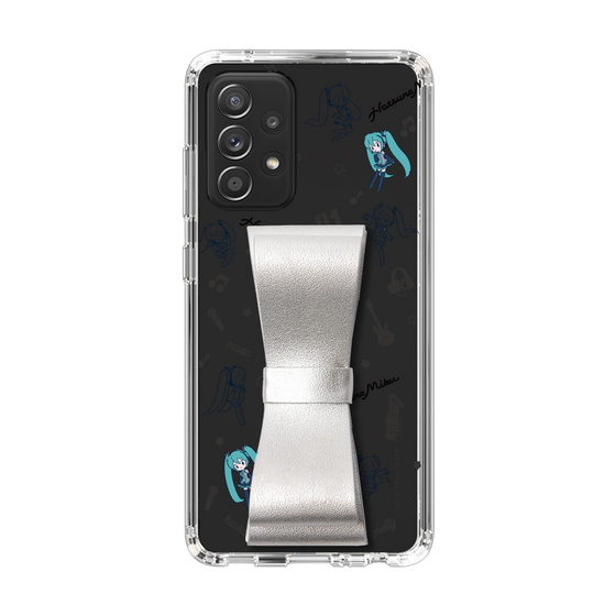 Slim Protection Case - STAND & RING RIBBON Silver［ HATSUNE MIKU - Ribbon - Instrumental - Monochrome ］