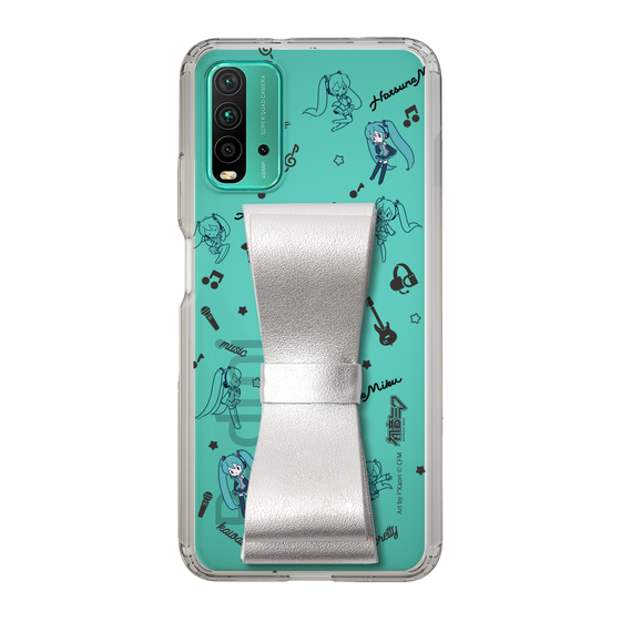 Slim Protection Case - STAND & RING RIBBON Silver［ HATSUNE MIKU - Ribbon - Instrumental - Monochrome ］