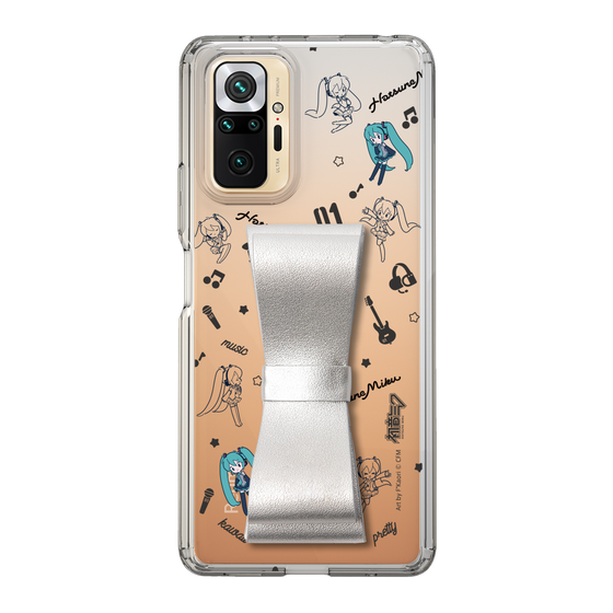 Slim Protection Case - STAND & RING RIBBON Silver［ HATSUNE MIKU - Ribbon - Instrumental - Monochrome ］
