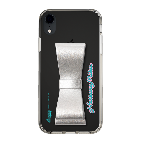Slim Protection Case - STAND & RING RIBBON Silver［ HATSUNE MIKU - Ribbon - Logo ］