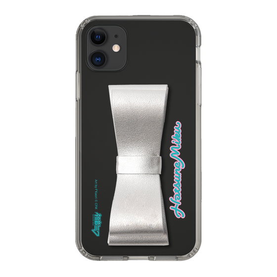 Slim Protection Case - STAND & RING RIBBON Silver［ HATSUNE MIKU - Ribbon - Logo ］
