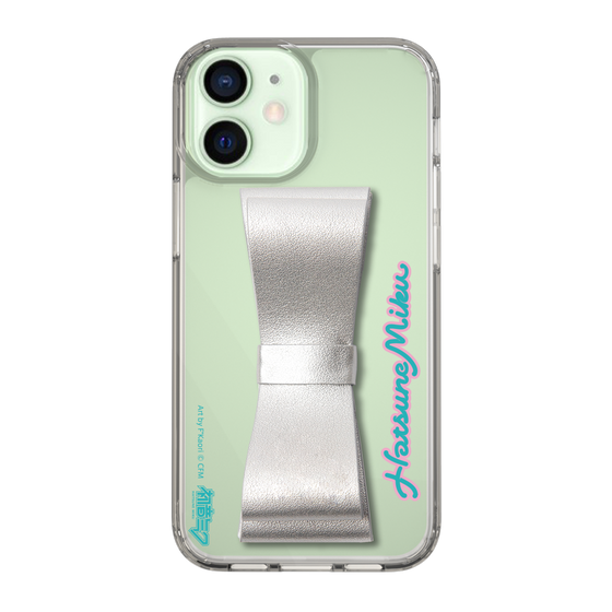 Slim Protection Case - STAND & RING RIBBON Silver［ HATSUNE MIKU - Ribbon - Logo ］