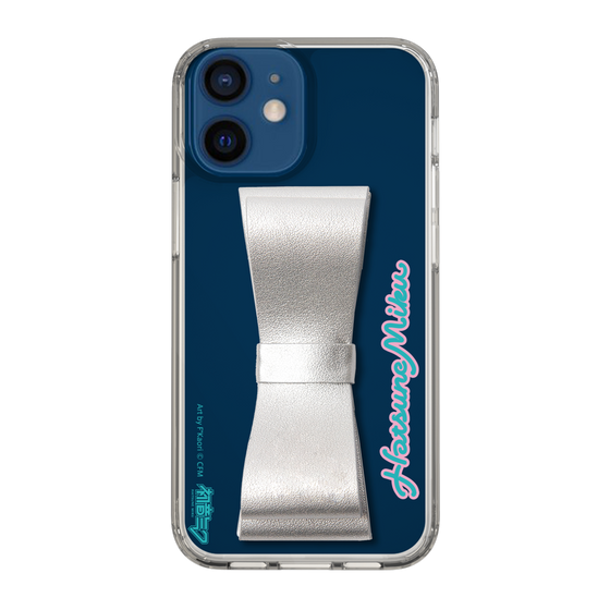 Slim Protection Case - STAND & RING RIBBON Silver［ HATSUNE MIKU - Ribbon - Logo ］