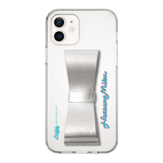 Slim Protection Case - STAND & RING RIBBON Silver［ HATSUNE MIKU - Ribbon - Logo ］