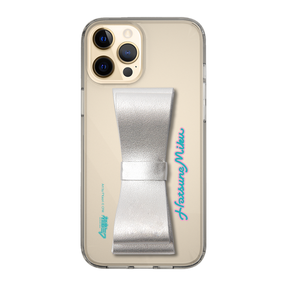 Slim Protection Case - STAND & RING RIBBON Silver［ HATSUNE MIKU - Ribbon - Logo ］