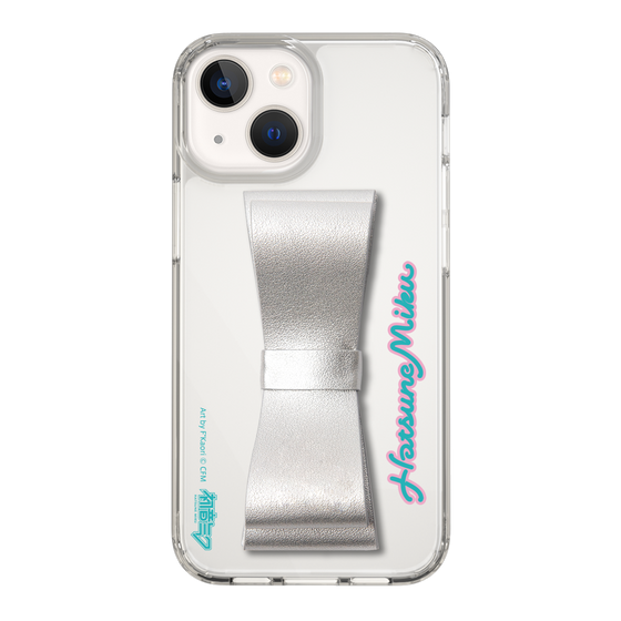 Slim Protection Case - STAND & RING RIBBON Silver［ HATSUNE MIKU - Ribbon - Logo ］