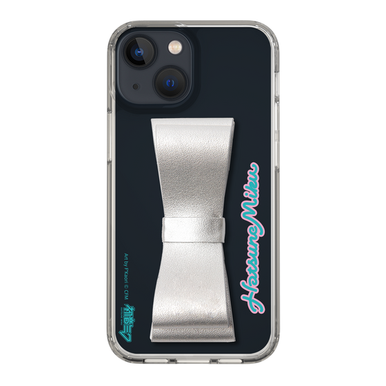 Slim Protection Case - STAND & RING RIBBON Silver［ HATSUNE MIKU - Ribbon - Logo ］