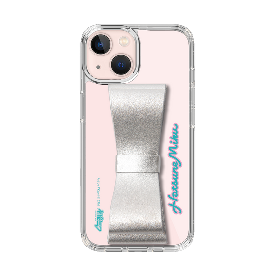 Slim Protection Case - STAND & RING RIBBON Silver［ HATSUNE MIKU - Ribbon - Logo ］
