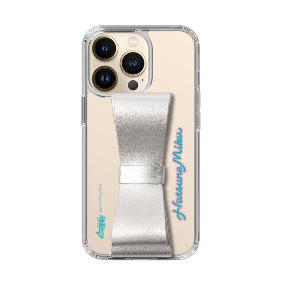 Slim Protection Case - STAND & RING RIBBON Silver［ HATSUNE MIKU - Ribbon - Logo ］