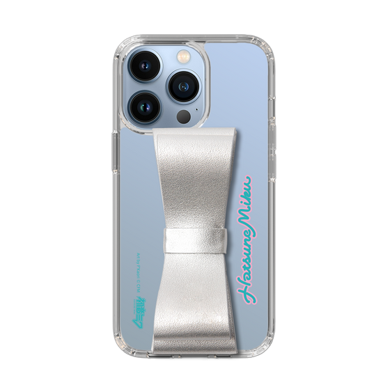 Slim Protection Case - STAND & RING RIBBON Silver［ HATSUNE MIKU - Ribbon - Logo ］