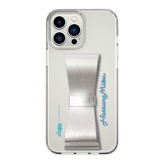 Slim Protection Case - STAND & RING RIBBON Silver［ HATSUNE MIKU - Ribbon - Logo ］