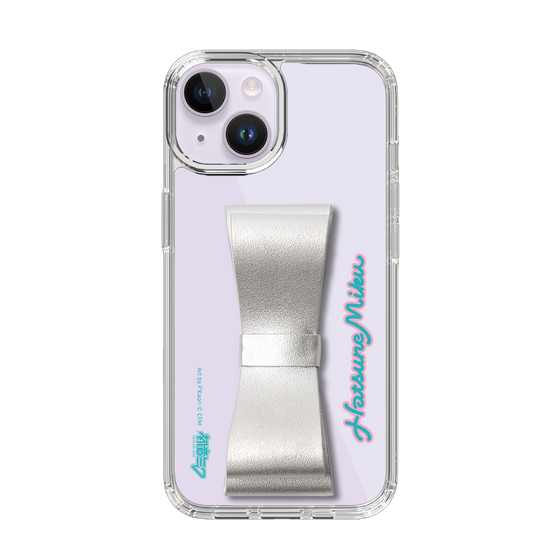 Slim Protection Case - STAND & RING RIBBON Silver［ HATSUNE MIKU - Ribbon - Logo ］