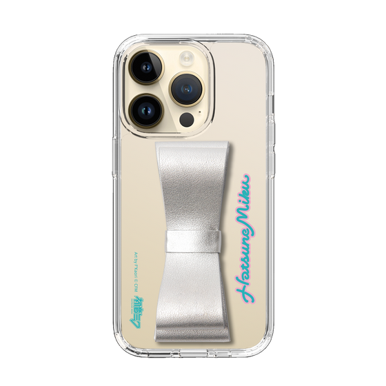 Slim Protection Case - STAND & RING RIBBON Silver［ HATSUNE MIKU - Ribbon - Logo ］