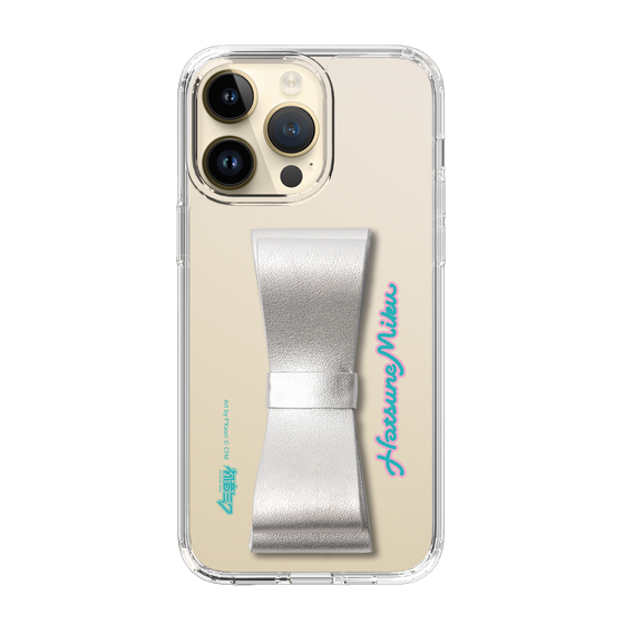 Slim Protection Case - STAND & RING RIBBON Silver［ HATSUNE MIKU - Ribbon - Logo ］