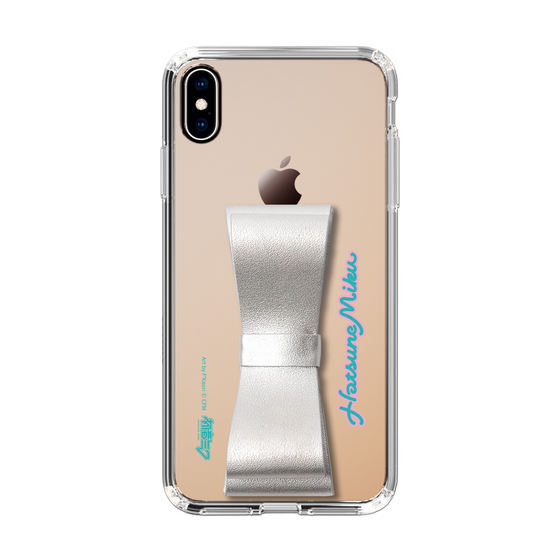 Slim Protection Case - STAND & RING RIBBON Silver［ HATSUNE MIKU - Ribbon - Logo ］