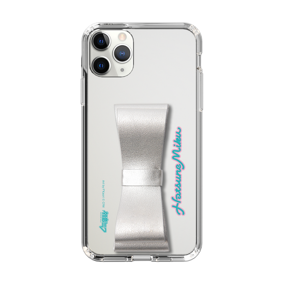 Slim Protection Case - STAND & RING RIBBON Silver［ HATSUNE MIKU - Ribbon - Logo ］