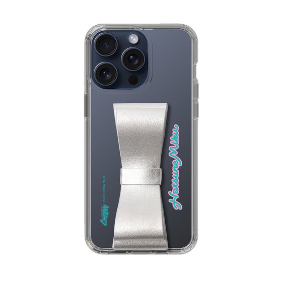 Slim Protection Case - STAND & RING RIBBON Silver［ HATSUNE MIKU - Ribbon - Logo ］