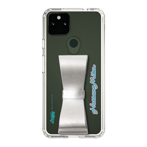 Slim Protection Case - STAND & RING RIBBON Silver［ HATSUNE MIKU - Ribbon - Logo ］