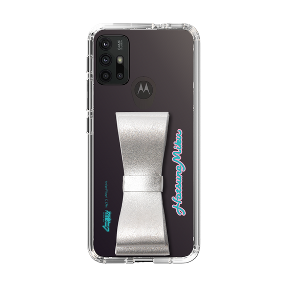 Slim Protection Case - STAND & RING RIBBON Silver［ HATSUNE MIKU - Ribbon - Logo ］