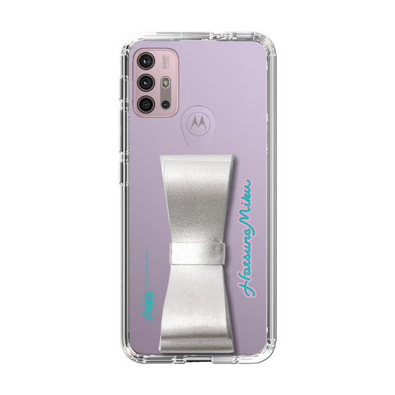 Slim Protection Case - STAND & RING RIBBON Silver［ HATSUNE MIKU - Ribbon - Logo ］
