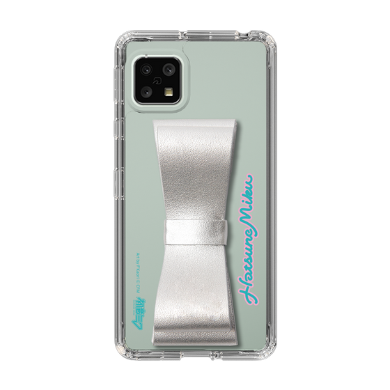 Slim Protection Case - STAND & RING RIBBON Silver［ HATSUNE MIKU - Ribbon - Logo ］