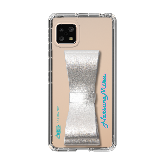 Slim Protection Case - STAND & RING RIBBON Silver［ HATSUNE MIKU - Ribbon - Logo ］