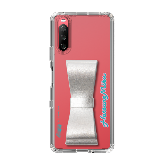 Slim Protection Case - STAND & RING RIBBON Silver［ HATSUNE MIKU - Ribbon - Logo ］