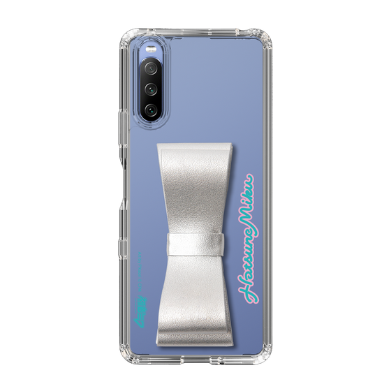Slim Protection Case - STAND & RING RIBBON Silver［ HATSUNE MIKU - Ribbon - Logo ］