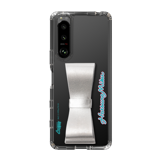 Slim Protection Case - STAND & RING RIBBON Silver［ HATSUNE MIKU - Ribbon - Logo ］