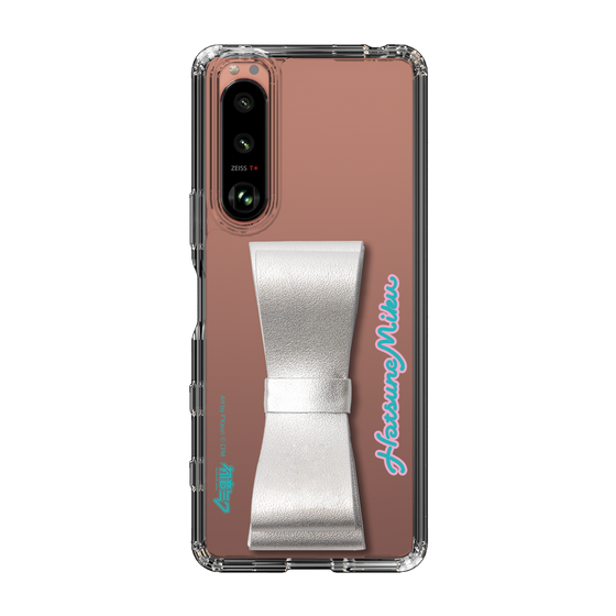 Slim Protection Case - STAND & RING RIBBON Silver［ HATSUNE MIKU - Ribbon - Logo ］