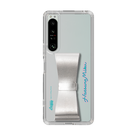 Slim Protection Case - STAND & RING RIBBON Silver［ HATSUNE MIKU - Ribbon - Logo ］