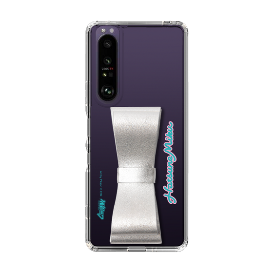 Slim Protection Case - STAND & RING RIBBON Silver［ HATSUNE MIKU - Ribbon - Logo ］