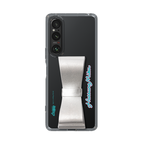 Slim Protection Case - STAND & RING RIBBON Silver［ HATSUNE MIKU - Ribbon - Logo ］