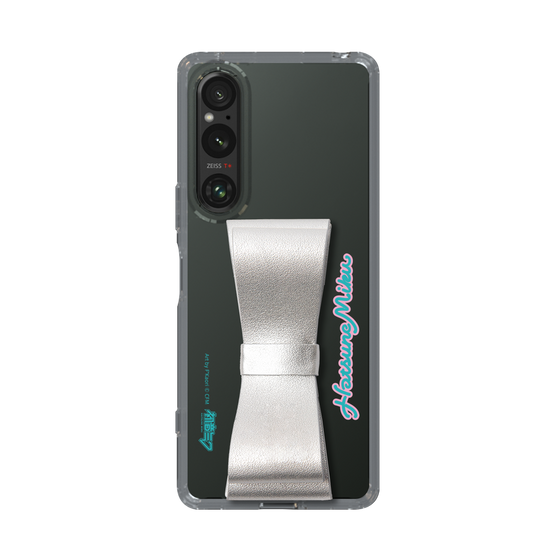 Slim Protection Case - STAND & RING RIBBON Silver［ HATSUNE MIKU - Ribbon - Logo ］