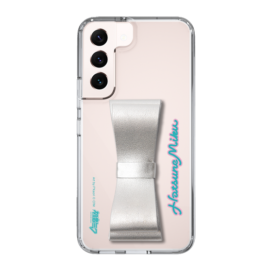 Slim Protection Case - STAND & RING RIBBON Silver［ HATSUNE MIKU - Ribbon - Logo ］