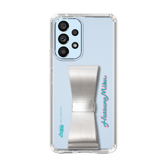 Slim Protection Case - STAND & RING RIBBON Silver［ HATSUNE MIKU - Ribbon - Logo ］