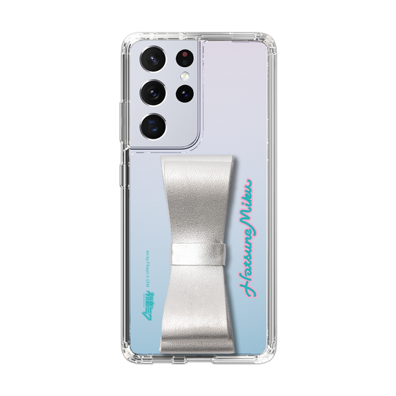 Slim Protection Case - STAND & RING RIBBON Silver［ HATSUNE MIKU - Ribbon - Logo ］