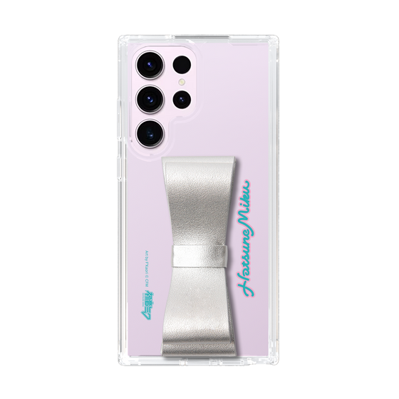 Slim Protection Case - STAND & RING RIBBON Silver［ HATSUNE MIKU - Ribbon - Logo ］