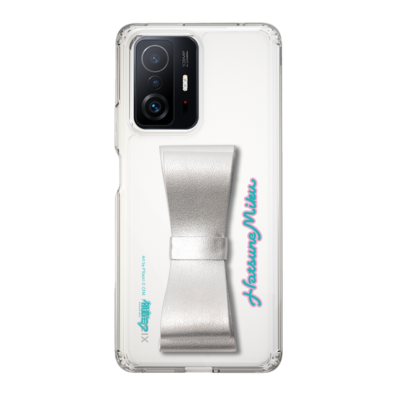 Slim Protection Case - STAND & RING RIBBON Silver［ HATSUNE MIKU - Ribbon - Logo ］