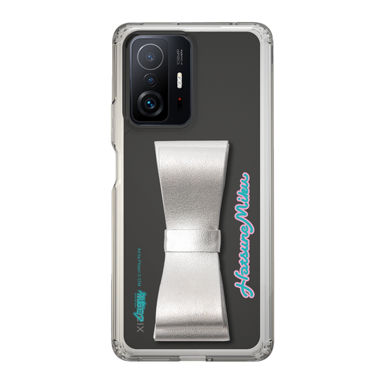 Slim Protection Case - STAND & RING RIBBON Silver［ HATSUNE MIKU - Ribbon - Logo ］