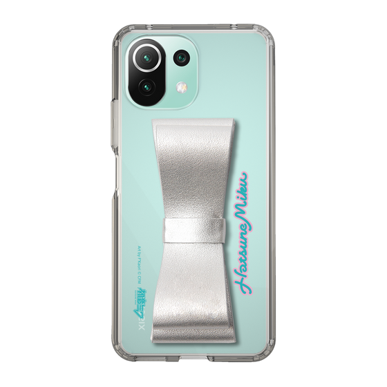 Slim Protection Case - STAND & RING RIBBON Silver［ HATSUNE MIKU - Ribbon - Logo ］