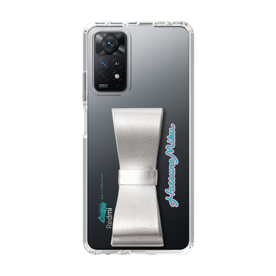 Slim Protection Case - STAND & RING RIBBON Silver［ HATSUNE MIKU - Ribbon - Logo ］
