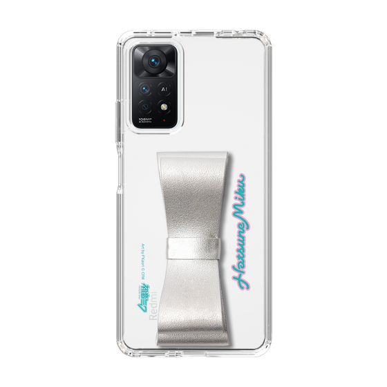 Slim Protection Case - STAND & RING RIBBON Silver［ HATSUNE MIKU - Ribbon - Logo ］