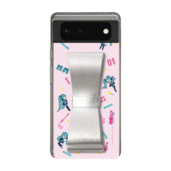 Slim Protection Case - STAND & RING RIBBON Silver［ HATSUNE MIKU - Ribbon - Instrumental - Pink ］