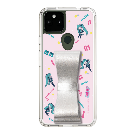 Slim Protection Case - STAND & RING RIBBON Silver［ HATSUNE MIKU - Ribbon - Instrumental - Pink ］